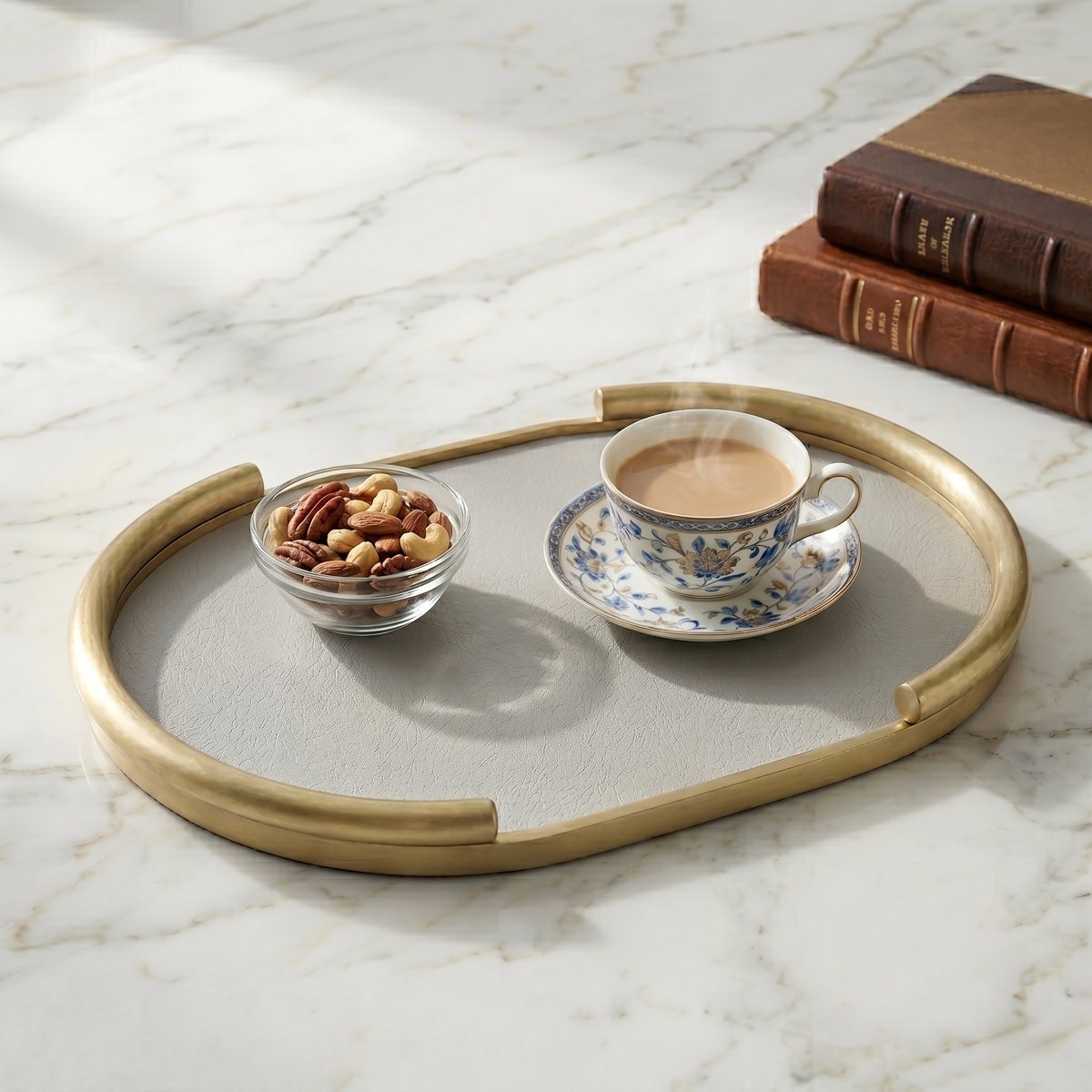 Serving Tray Elegant Oval Vanity/Serving Tray - Daamaira Home and Living Ltd
