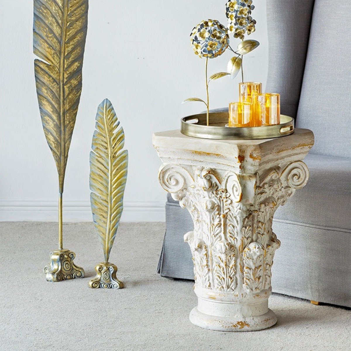 The Roman Pedestal Vase - Daamaira Home and Living Ltd