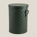 Leather Laundary Basket With Lid - Large