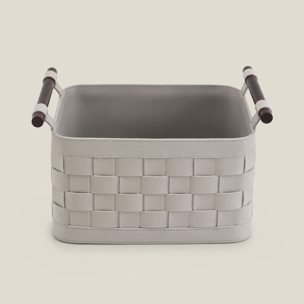 Soiree Leather Basket - Grey