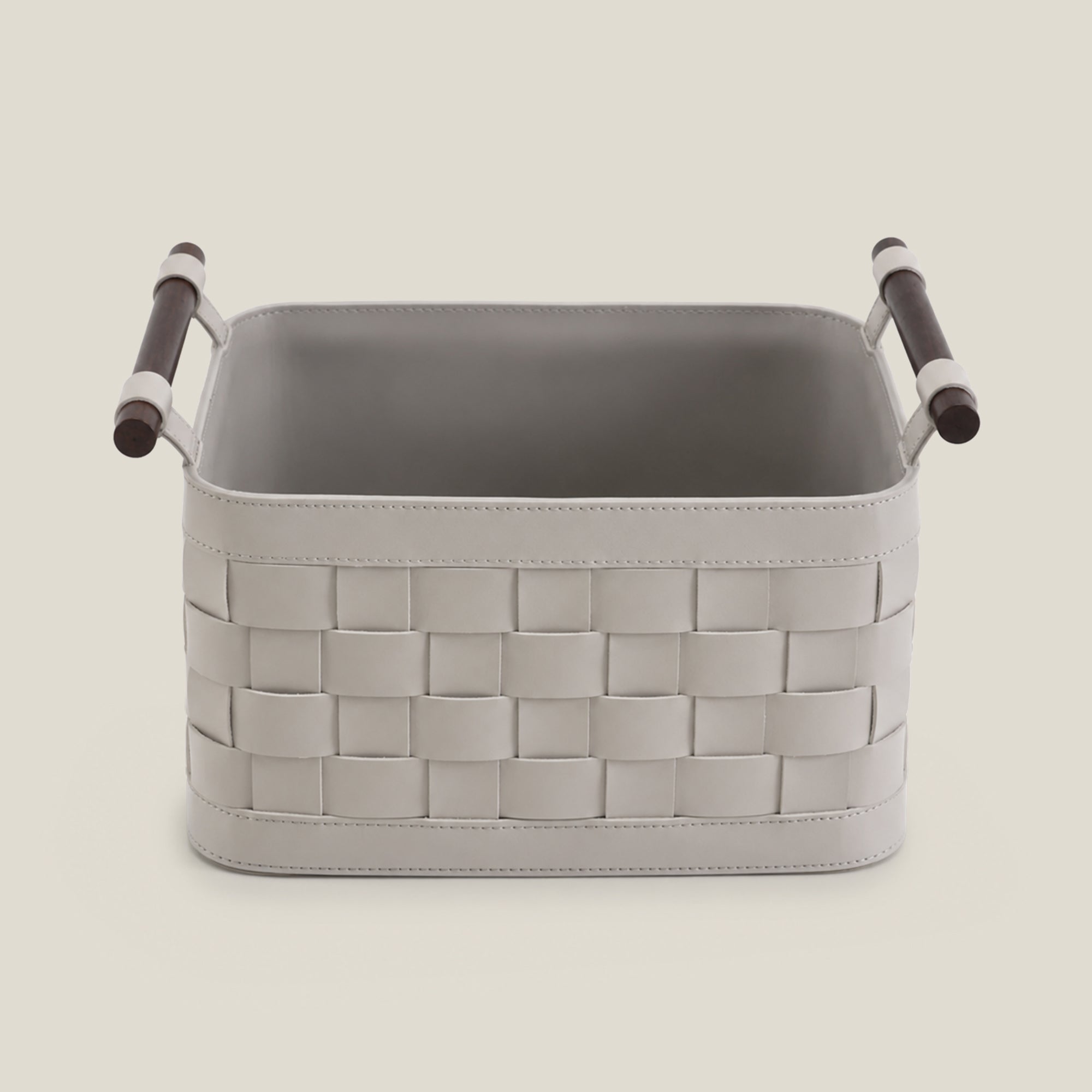 Soiree Leather Basket - Grey