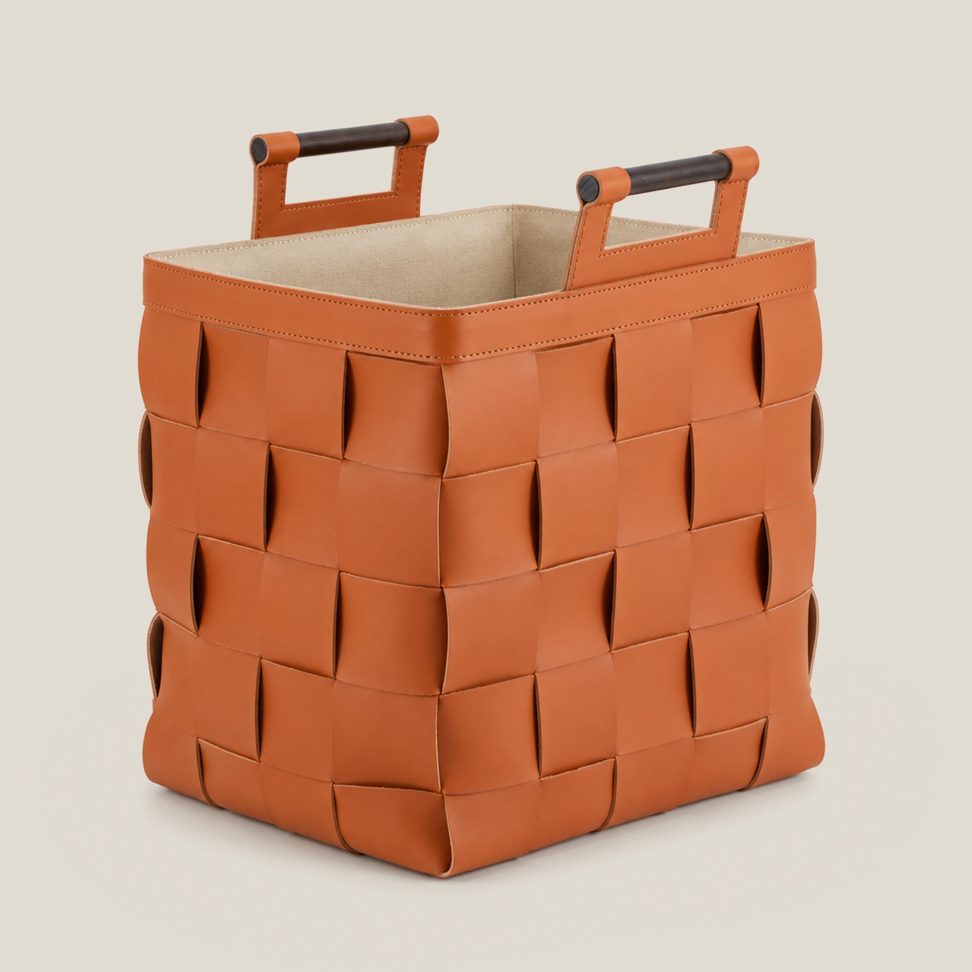 Woven Leather Basket
