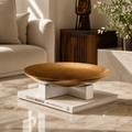 Sculptures & Figurines Abstract Gold Serving Platter - Daamaira Home and Living Ltd