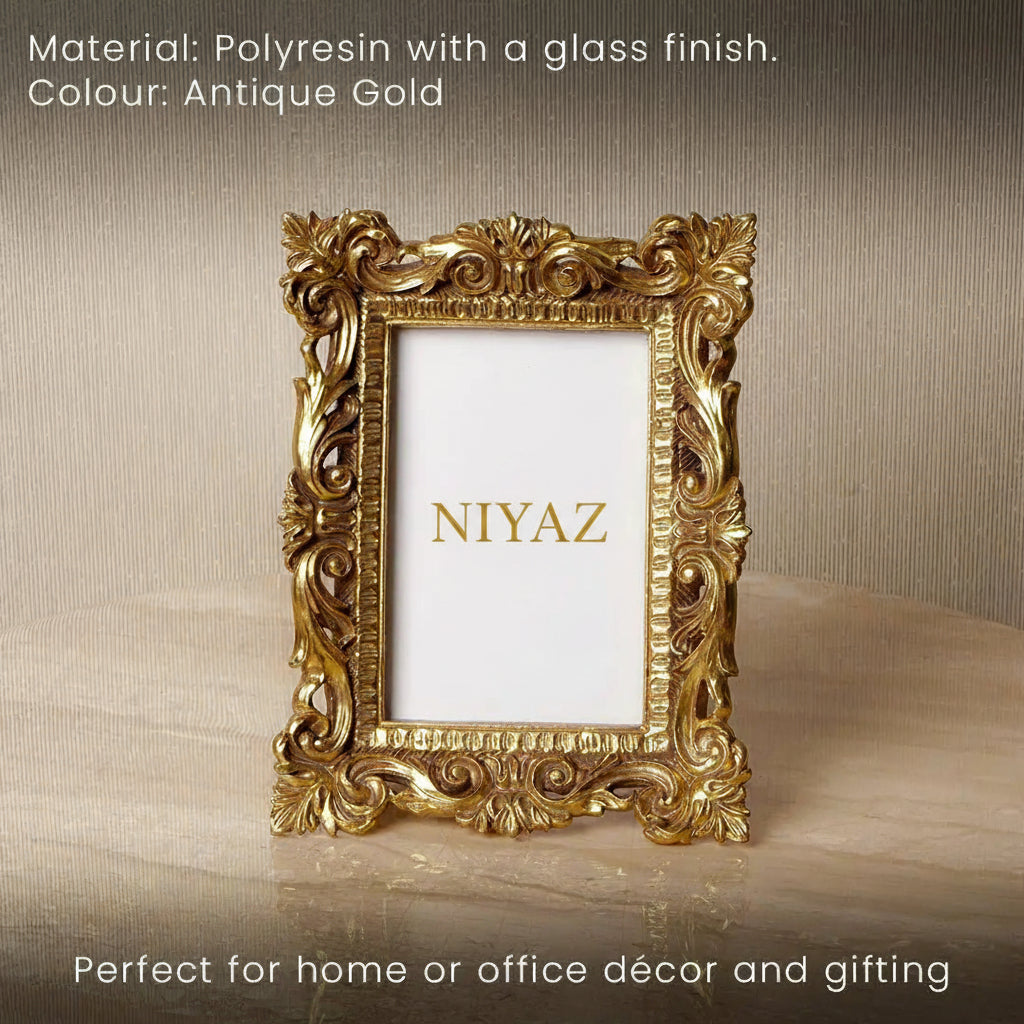 Photo Frames Antique Gold Photo Frame - Daamaira Home and Living Ltd