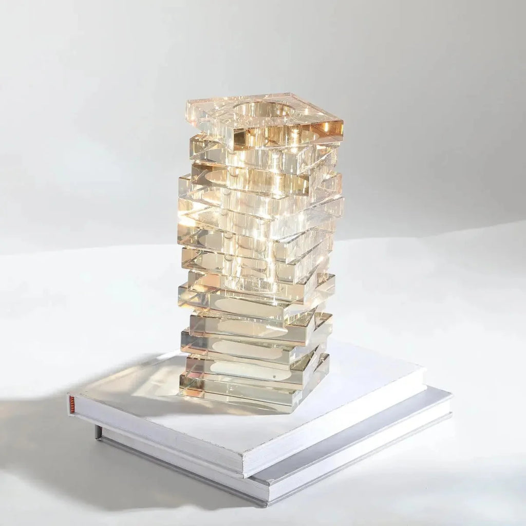 Vases Aurora Stacks Crystal Flower Vase - Daamaira Home and Living Ltd