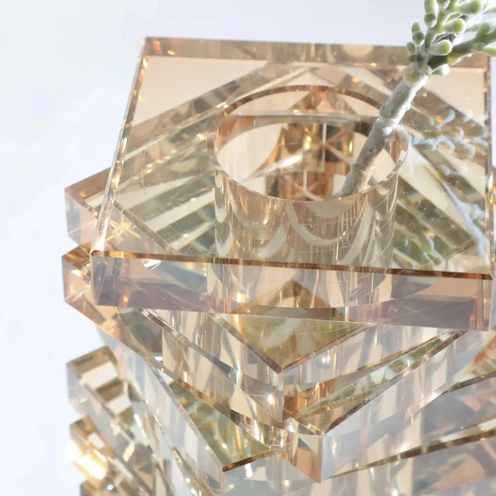 Vases Aurora Stacks Crystal Flower Vase - Daamaira Home and Living Ltd