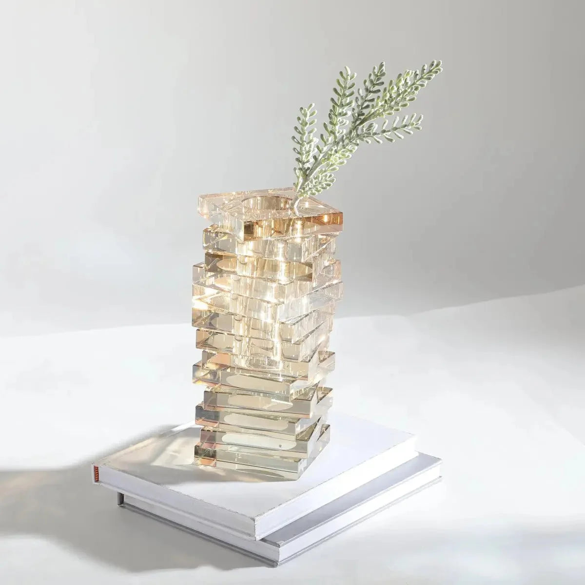 Vases Aurora Stacks Crystal Flower Vase - Daamaira Home and Living Ltd