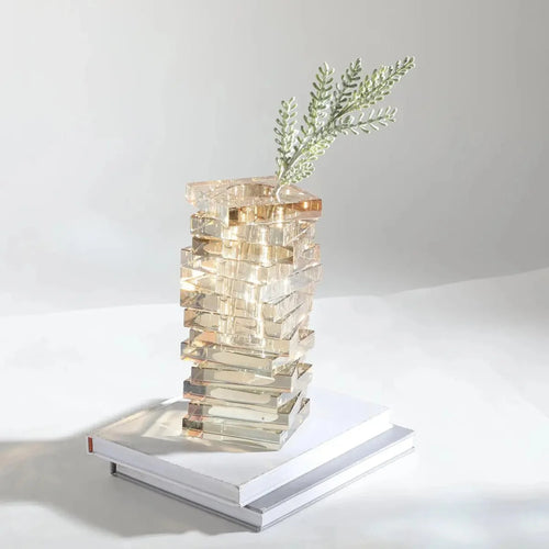 Vases Aurora Stacks Crystal Flower Vase - Daamaira Home and Living Ltd