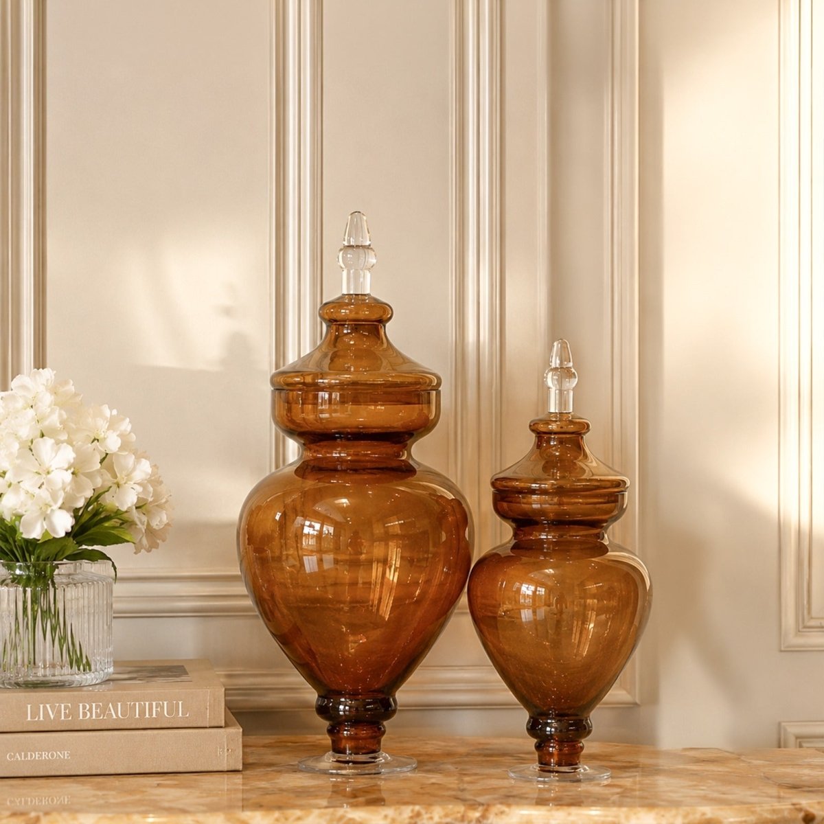 Vases Azzura Flower Vase - Brown - Daamaira Home and Living Ltd