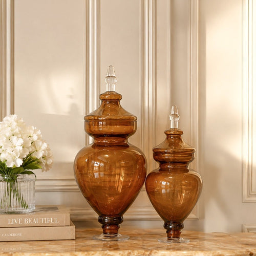 Vases Azzura Flower Vase - Brown - Daamaira Home and Living Ltd