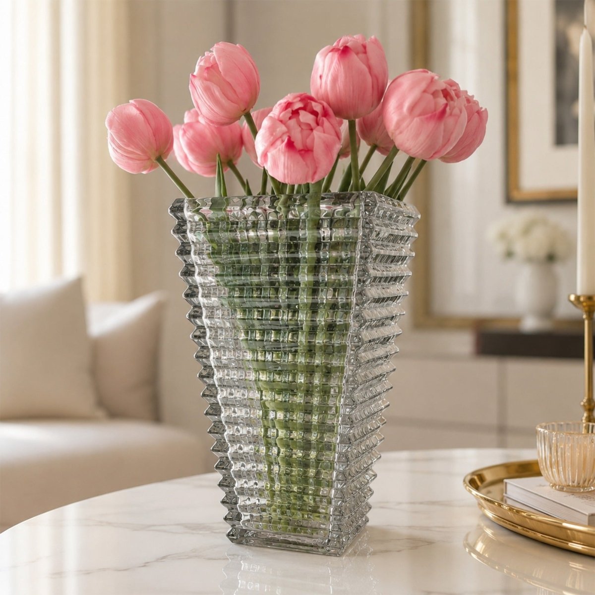 Sculptures & Figurines Bacarrat Rectangle Vase - Daamaira Home and Living Ltd