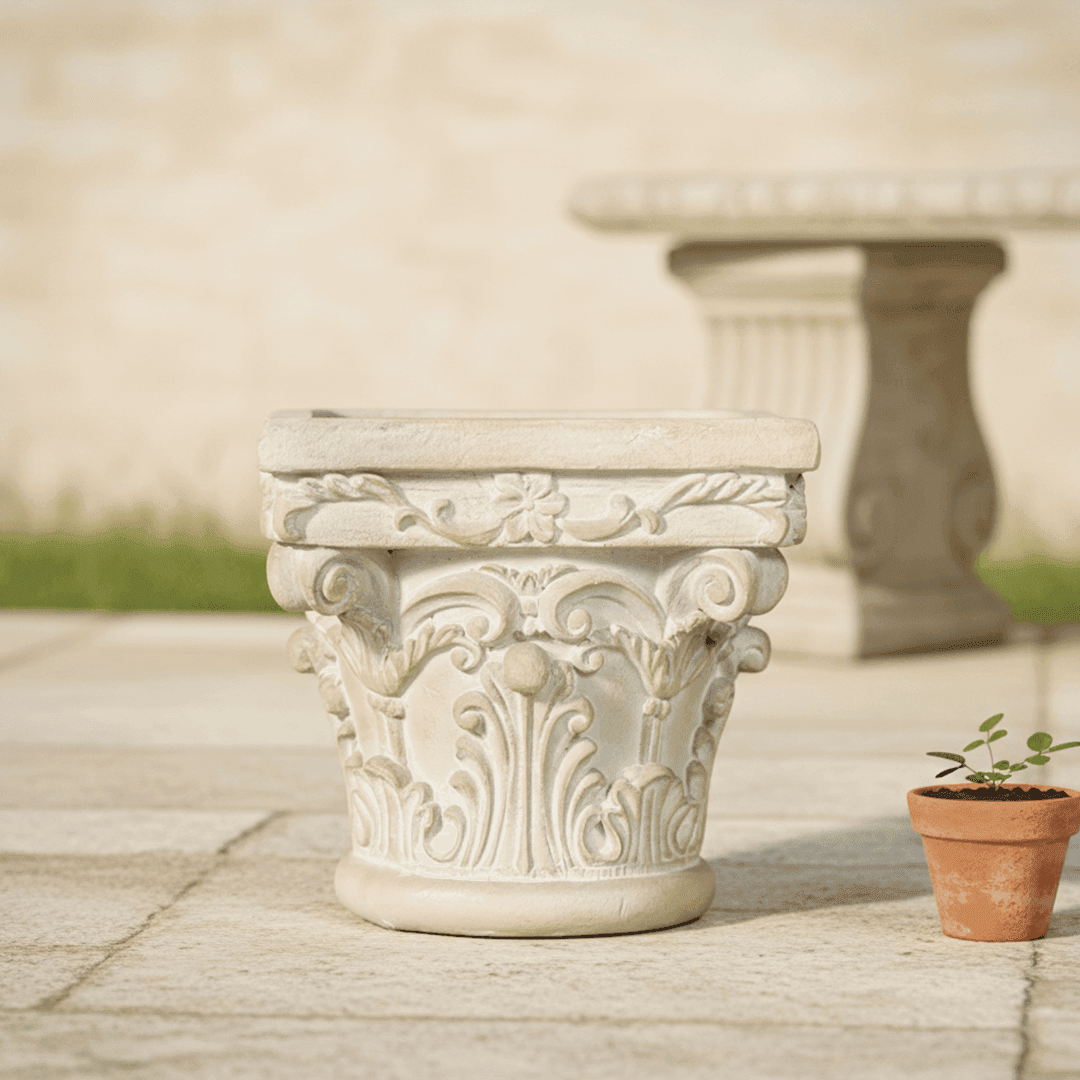 Sculptures & Figurines Beige Pedestal - Daamaira Home and Living Ltd