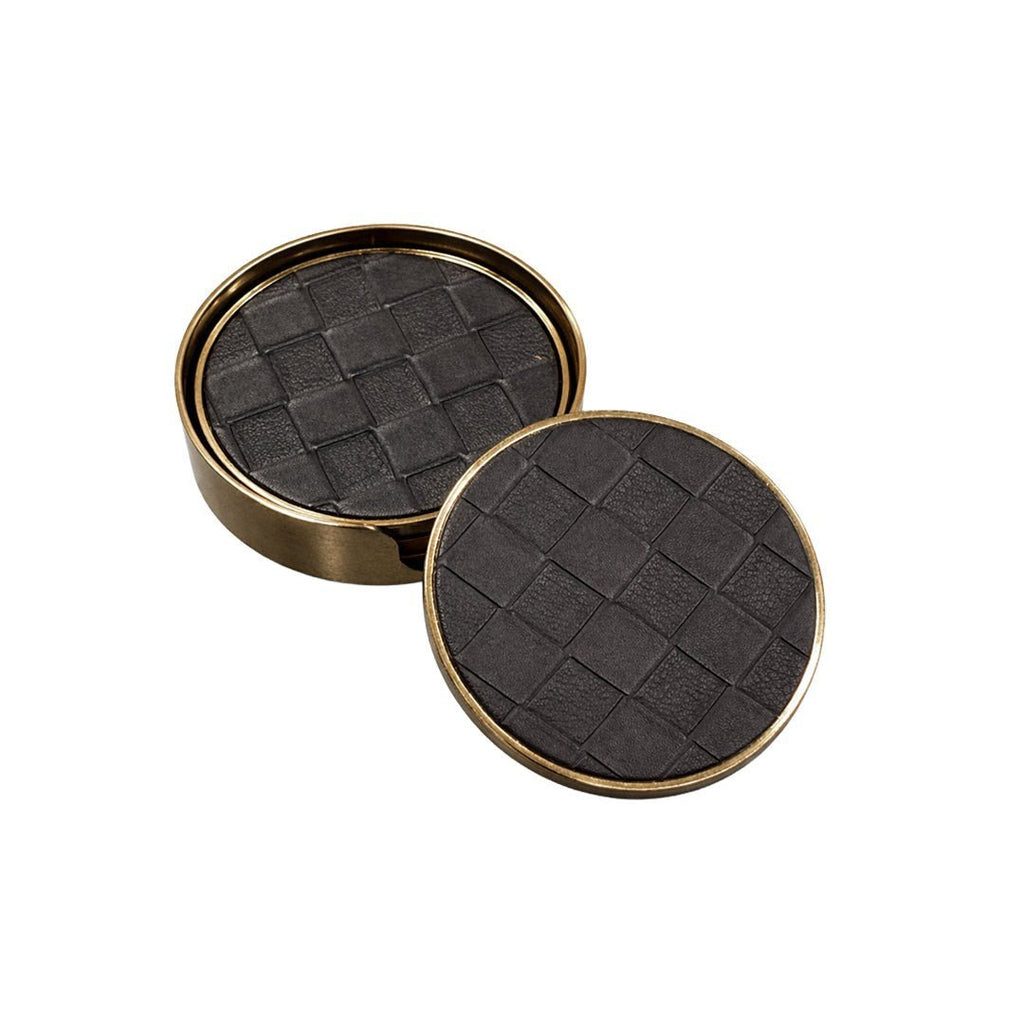Coasters Black Royal Round Coasters - Daamaira Home and Living Ltd