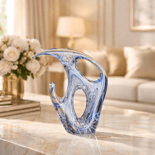 Sculptures & Figurines Blue Abstract Sculpture - Daamaira Home and Living Ltd