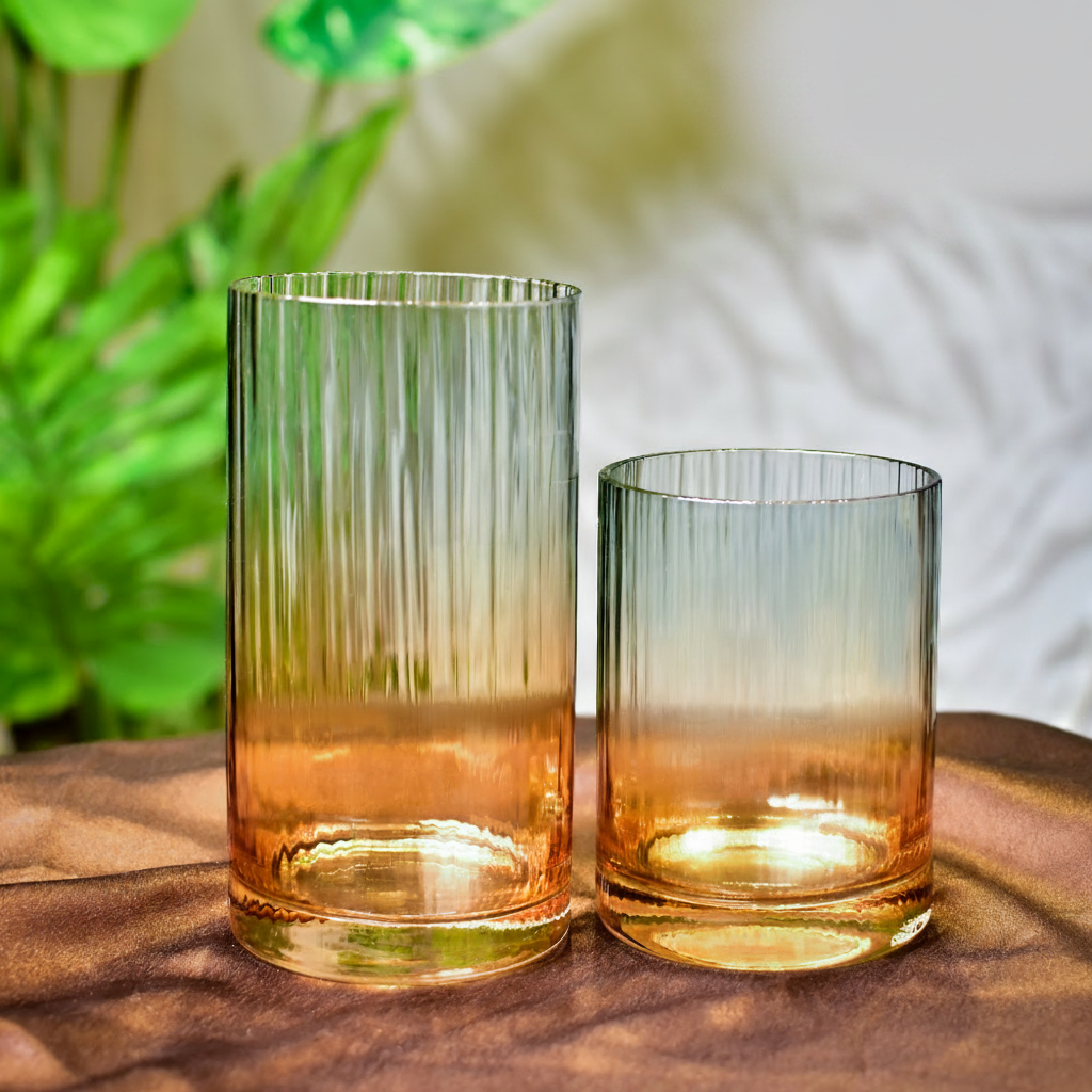 Drinking Glasses Blue And Amber Ombre Water Glass 