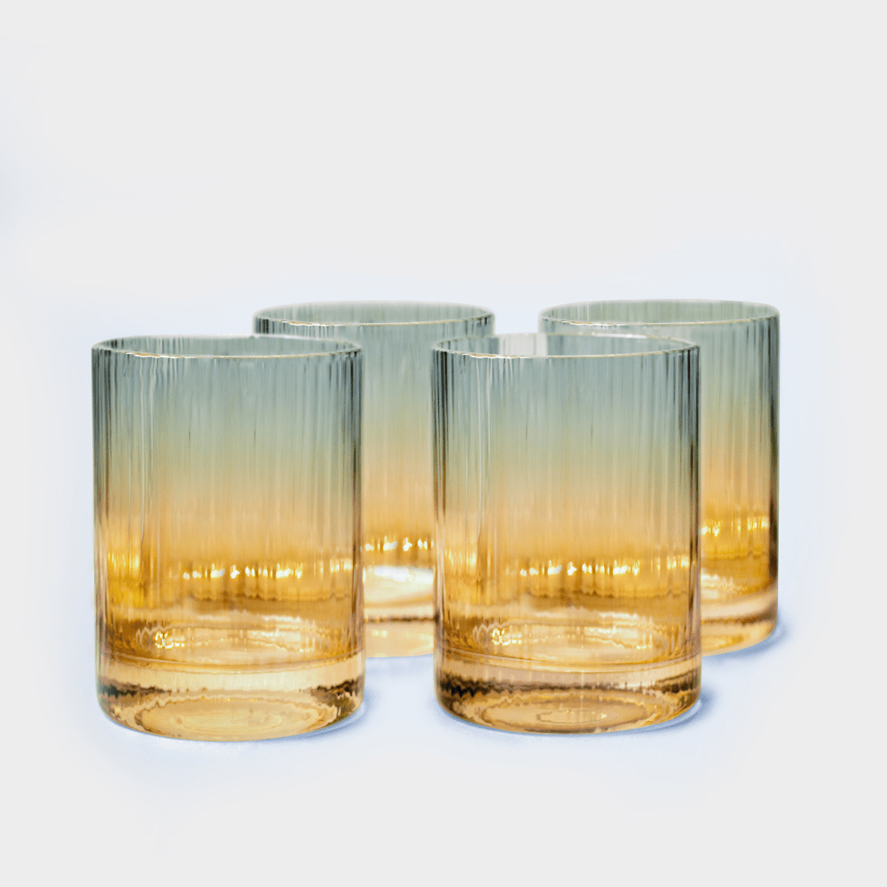Drinking Glasses Blue And Amber Ombre Water Glass - Daamaira Home and Living Ltd