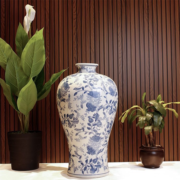 Sculptures & Figurines Blue and White Vase - L - Daamaira Home and Living Ltd