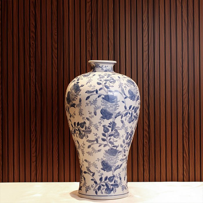 Sculptures & Figurines Blue and White Vase - L - Daamaira Home and Living Ltd
