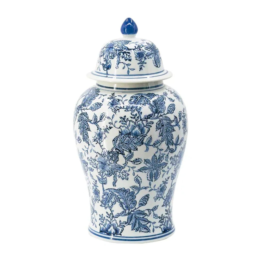 Blue Pottery Ginger Jar - S - Daamaira Home and Living Ltd
