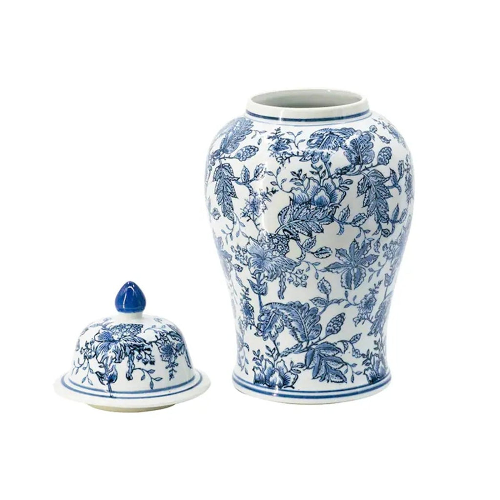 Blue Pottery Ginger Jar - S - Daamaira Home and Living Ltd