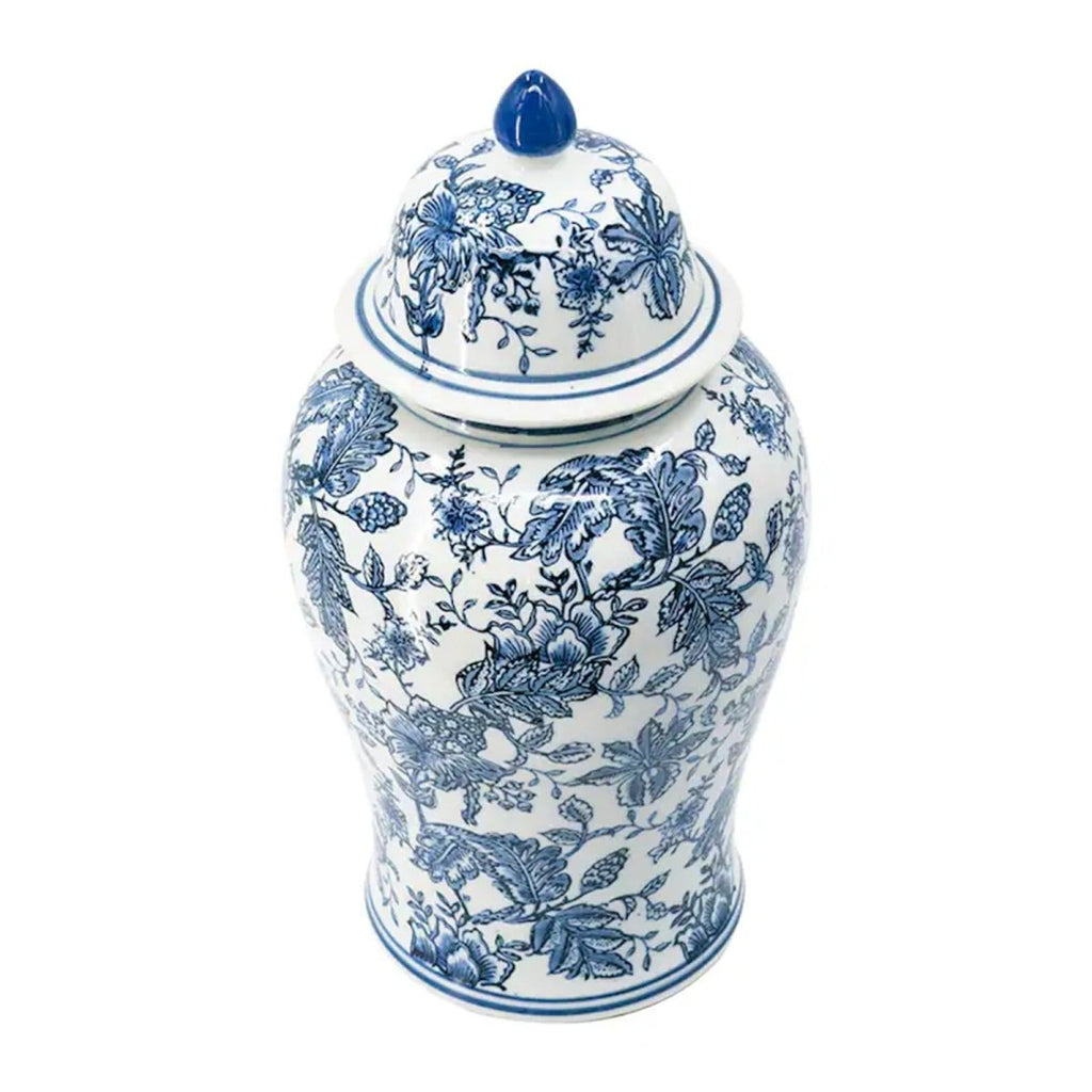 Blue Pottery Ginger Jar - S - Daamaira Home and Living Ltd