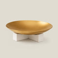 Decorative Platters Brass Tray With Marble Stand - Daamaira Home and Living Ltd