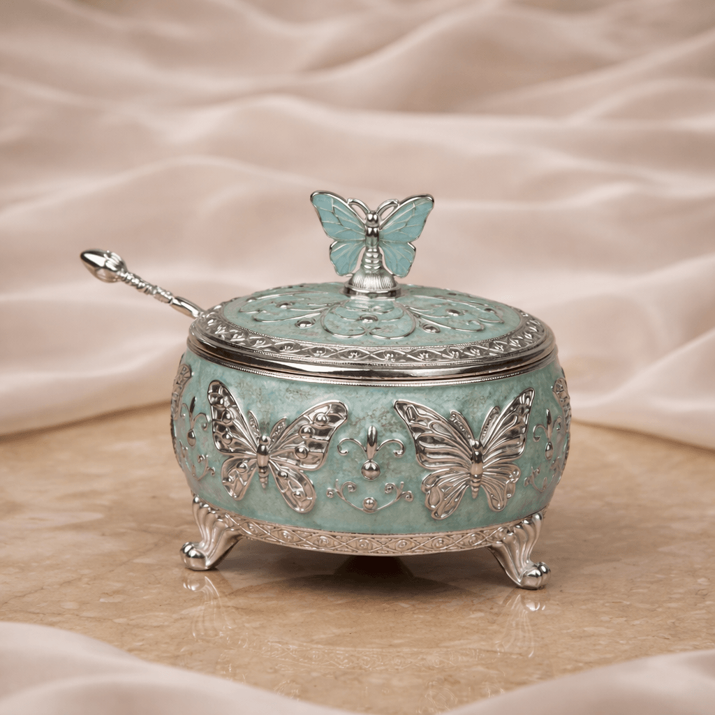 Butterfly Sugar Pot with Spoon - Daamaira Home and Living Ltd