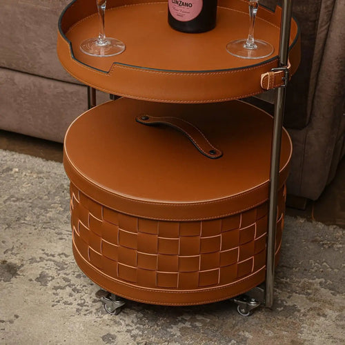Wicker Storage Box Classic Serving Bar Trolley - Daamaira Home and Living Ltd