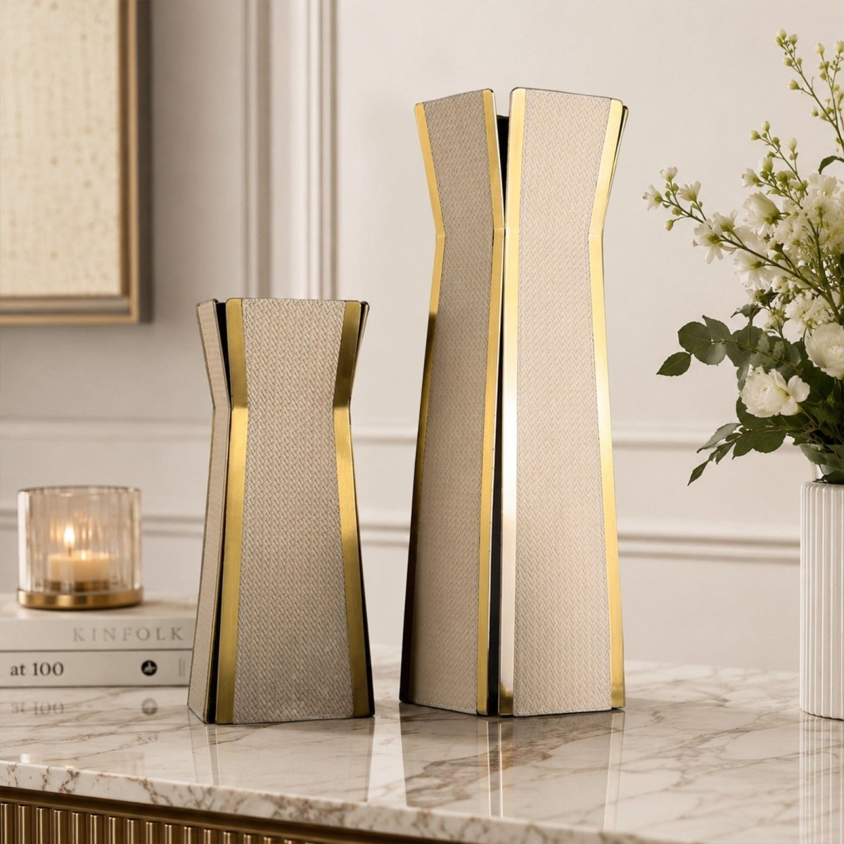 Vases Crema Nordic Flower Vase - Daamaira Home and Living Ltd