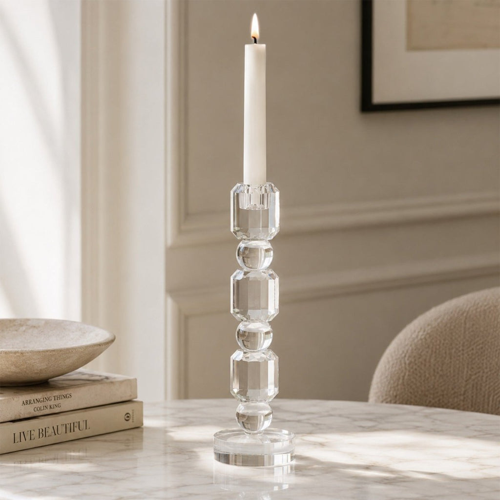 Sculptures & Figurines Crystal Candle Holder - S - Daamaira Home and Living Ltd