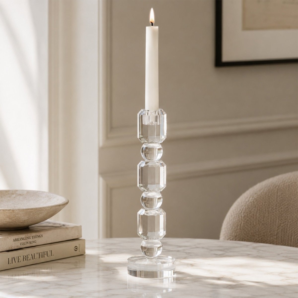 Sculptures & Figurines Crystal Candle Holder - S - Daamaira Home and Living Ltd