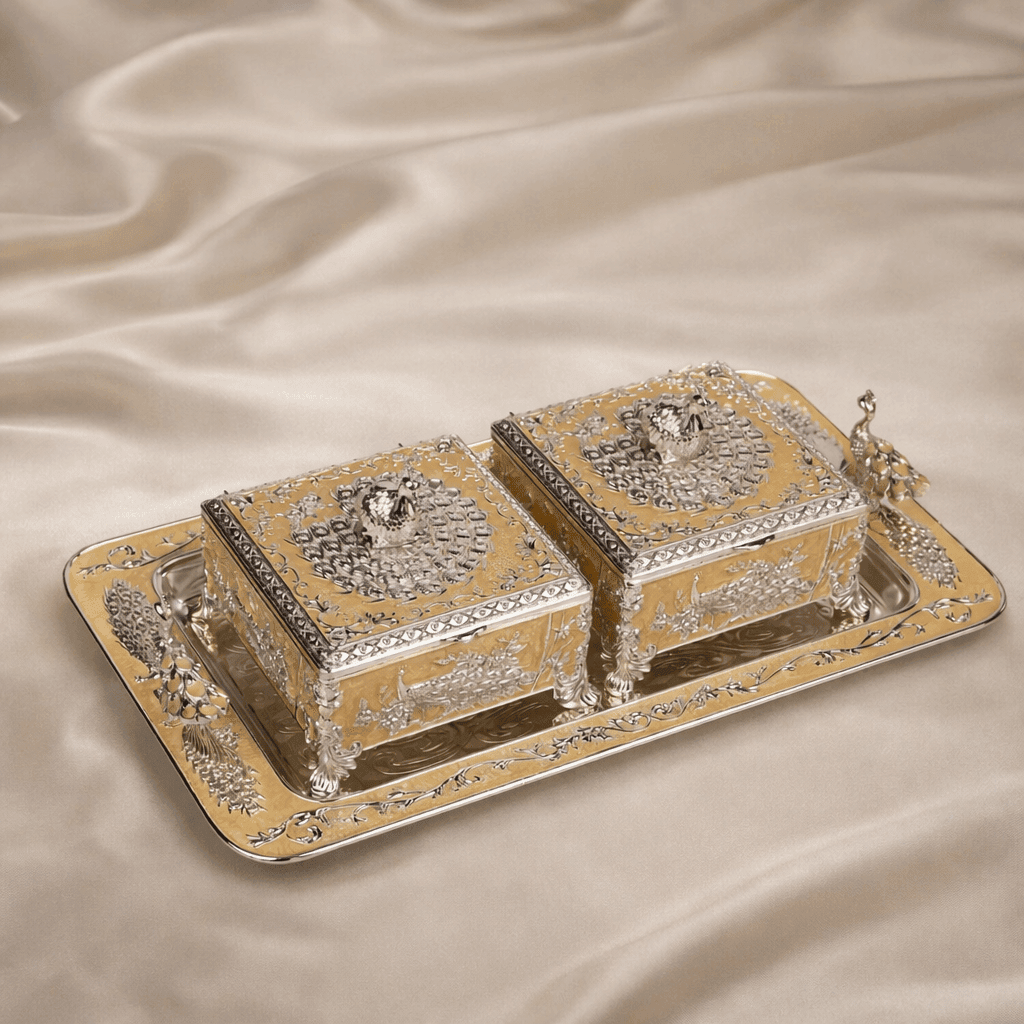 Dual Dry Fruit Box Set with Tray - Daamaira Home and Living Ltd