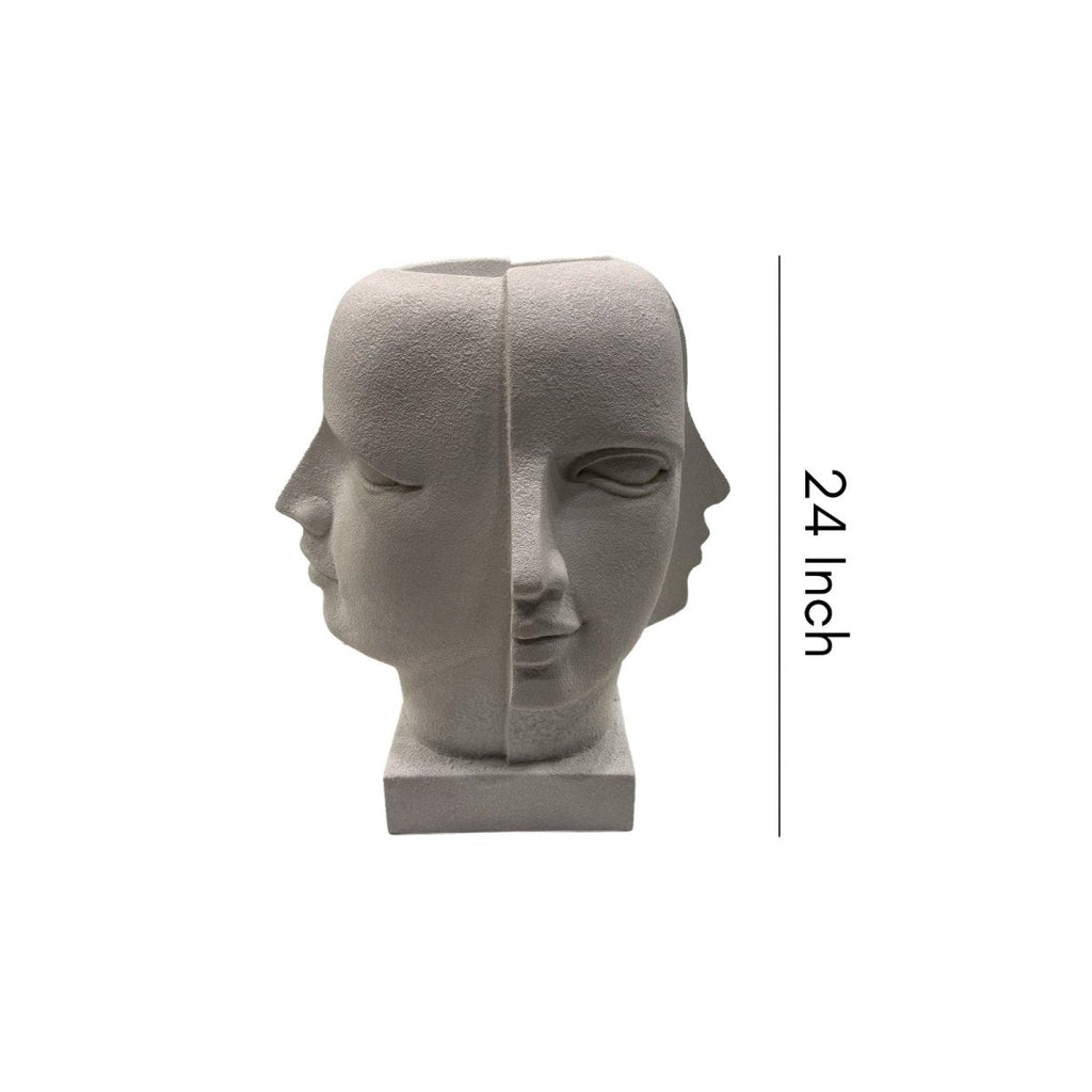 Dual Muse Planter (Grey) - Small (61cm) - Daamaira Home and Living Ltd
