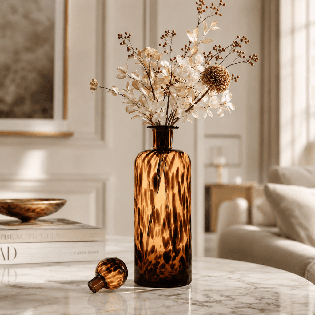Vases Egyptian Tall Flower Vase with Lid - Daamaira Home and Living Ltd