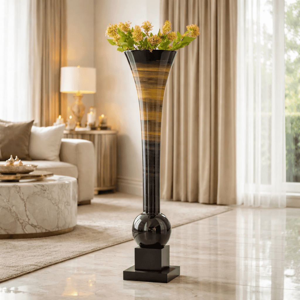 Vases Egyptian Wooden Flower Vase - Daamaira Home and Living Ltd