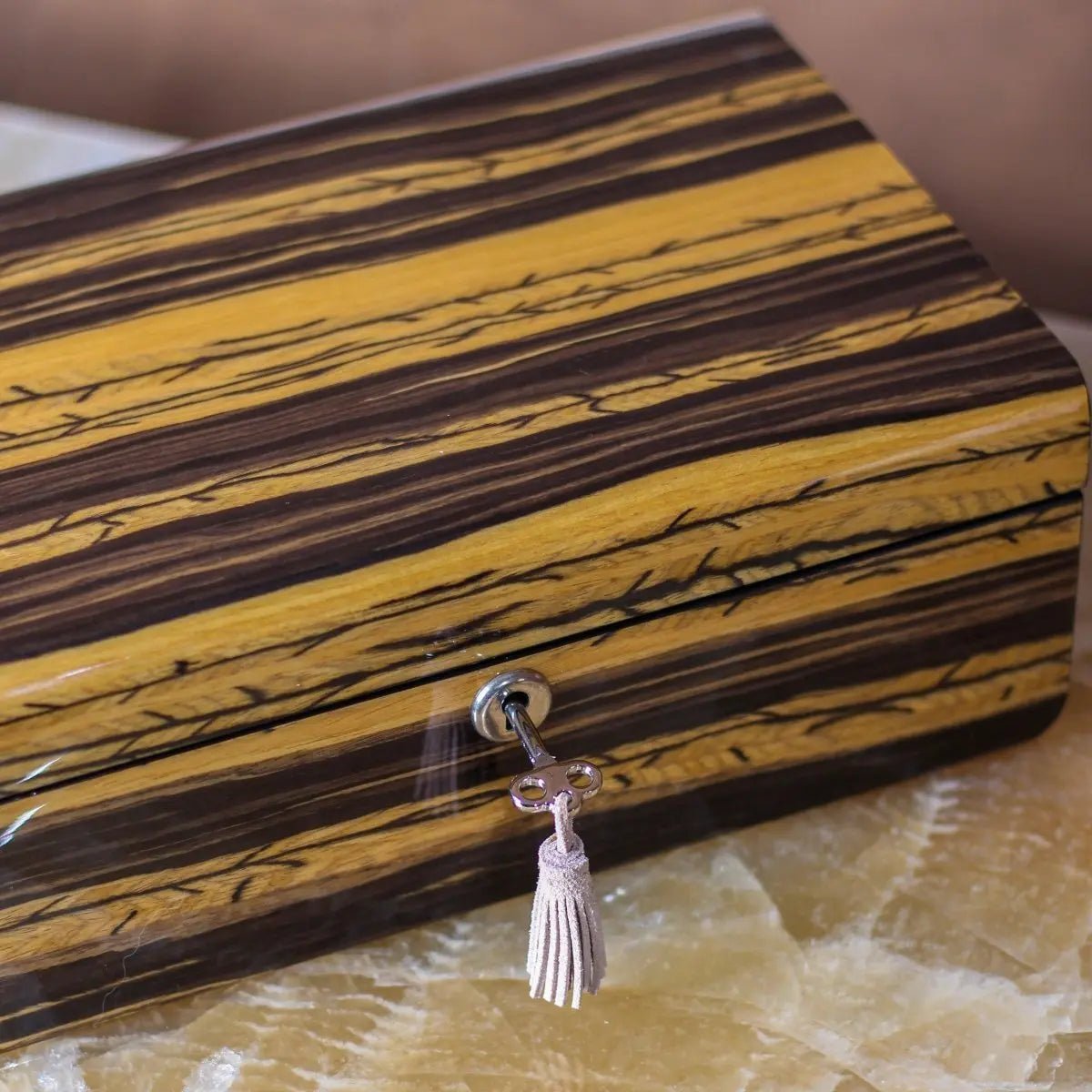 Storage Box Elegance Time Piece/Jewel Box With Lock - Daamaira Home and Living Ltd