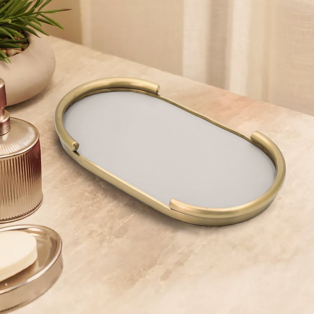 Serving Tray Elegant Oval Vanity/Serving Tray - Daamaira Home and Living Ltd