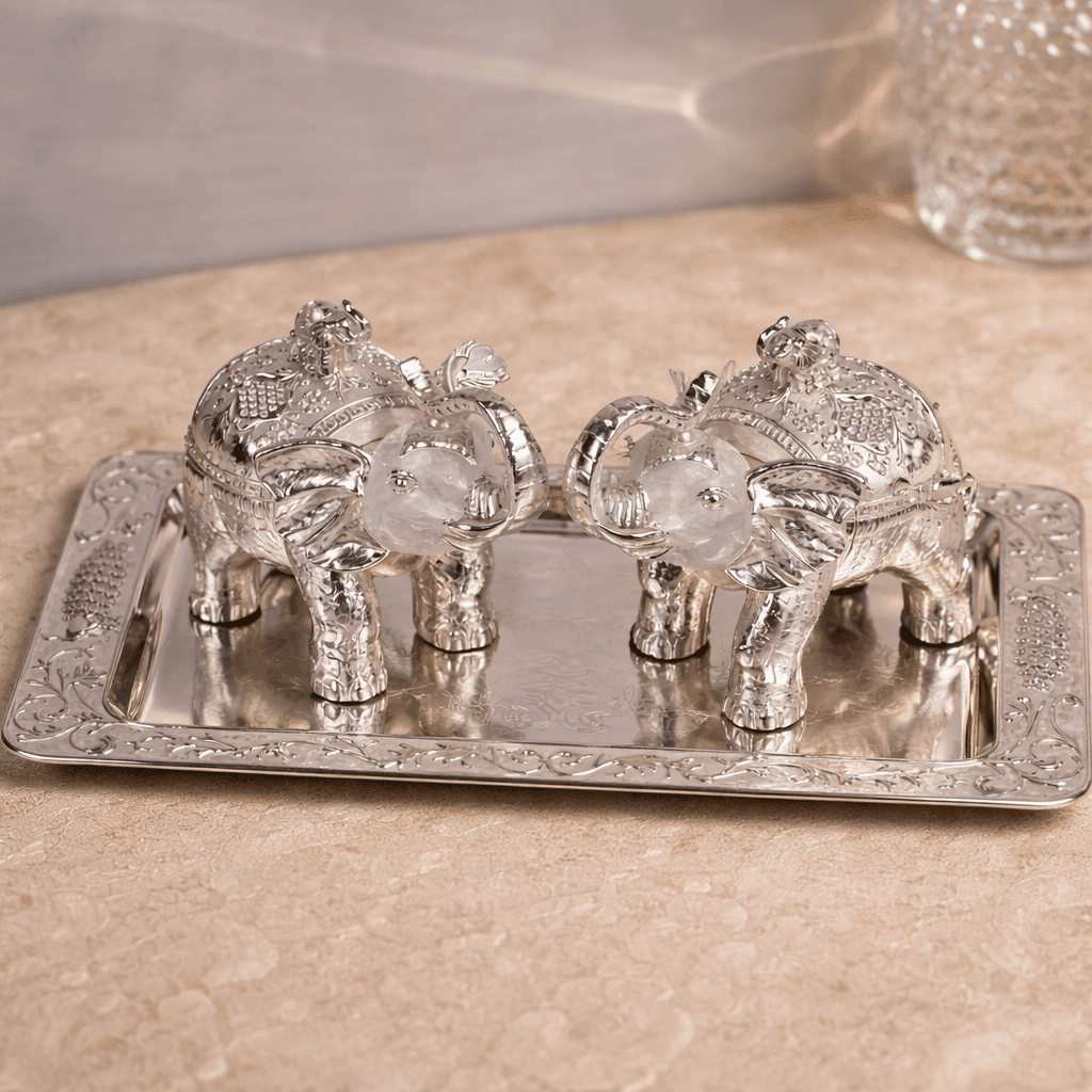 Elephant Gift Set with Tray - Daamaira Home and Living Ltd