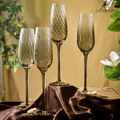 Drinking Glasses Emerald Set Of 4 Champagne Flutes with Gift Box - Daamaira Home and Living Ltd