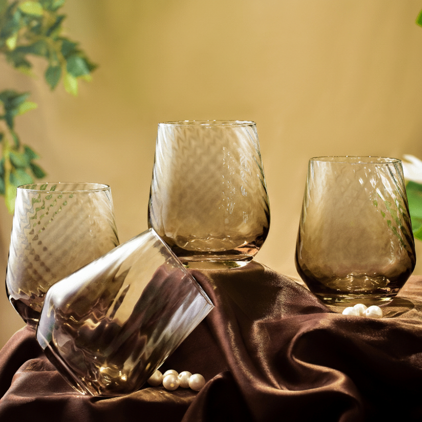 Drinking Glasses Emerald Set Of 4 Multipurporse Glasses - Daamaira Home and Living Ltd