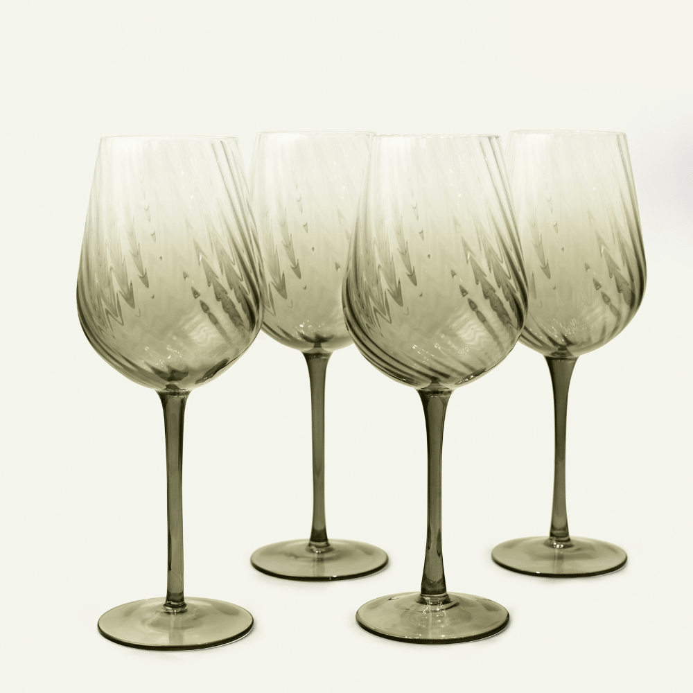 Drinking Glasses Emerald Set Of 4 Wine Glasses - Daamaira Home and Living Ltd