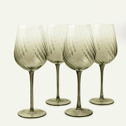 Drinking Glasses Emerald Set Of 4 Wine Glasses - Daamaira Home and Living Ltd