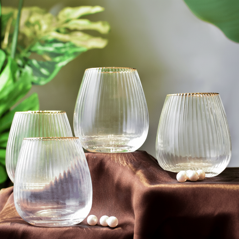 Drinking Glasses Finesse Set Of 4 Bourgogne Glasses - Daamaira Home and Living Ltd