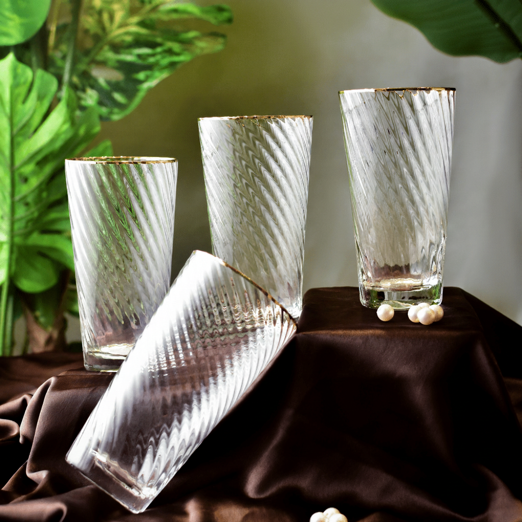 Drinking Glasses Finesse Set Of 4 High Ball Glasses - Daamaira Home and Living Ltd
