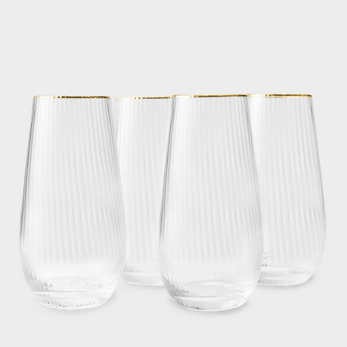 Drinking Glasses Finesse Set Of 4 Long Drink Glasses - Daamaira Home and Living Ltd
