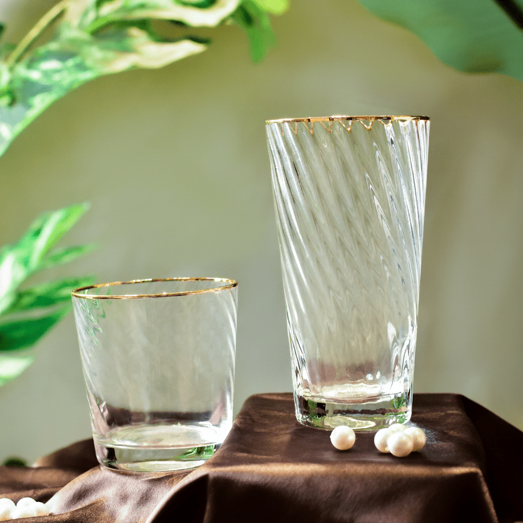 Drinking Glasses Finesse Set Of 4 Whiskey Glasses - Daamaira Home and Living Ltd
