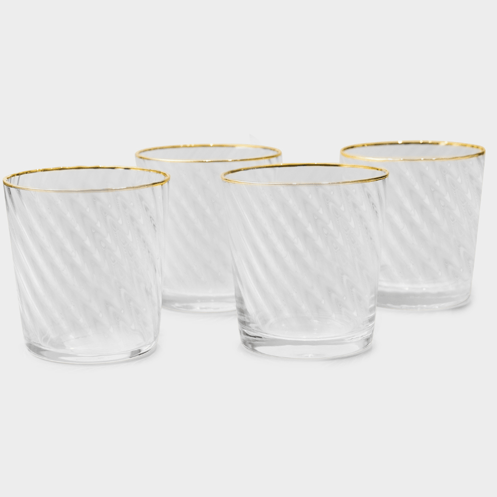 Drinking Glasses Finesse Set Of 4 Whiskey Glasses - Daamaira Home and Living Ltd