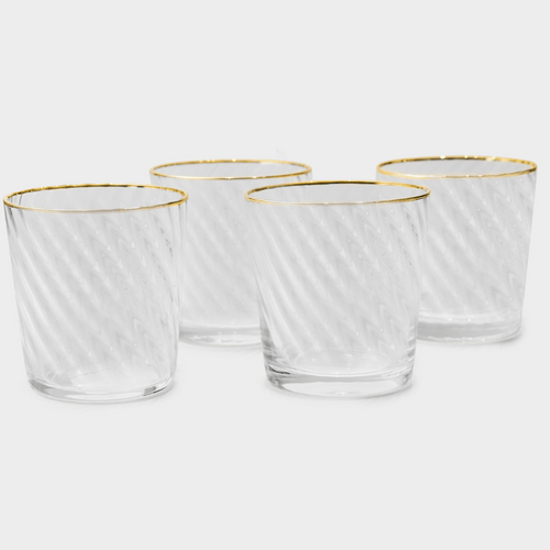 Drinking Glasses Finesse Set Of 4 Whiskey Glasses - Daamaira Home and Living Ltd