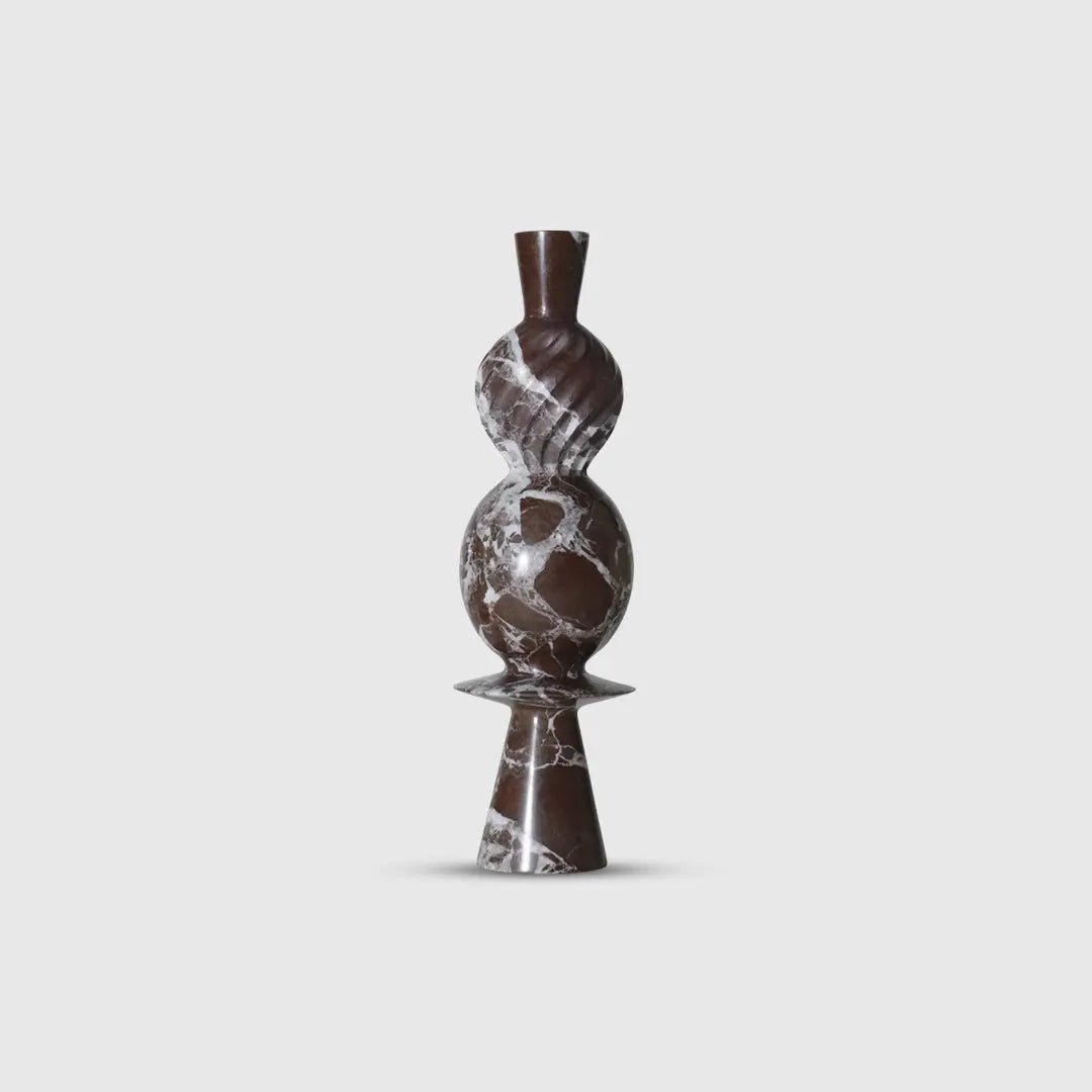 Sculptures & Figurines Geometric Marble Sculpture - Wine - Daamaira Home and Living Ltd