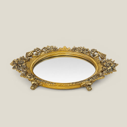 Photo Frames Gold Floral Vanity/Serving Tray - Daamaira Home and Living Ltd
